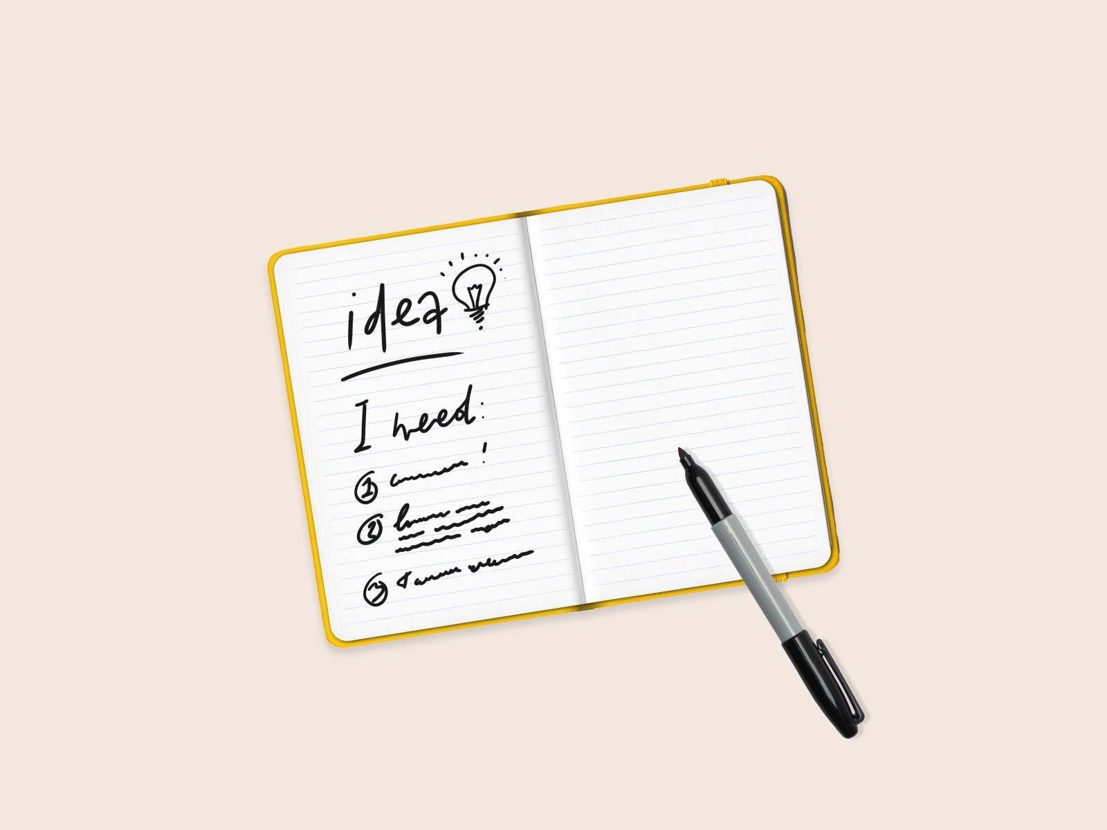 A notebook of business ideas, ready to take to market