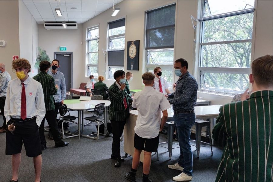 Students and mentors meeting in the Year 13 classroom